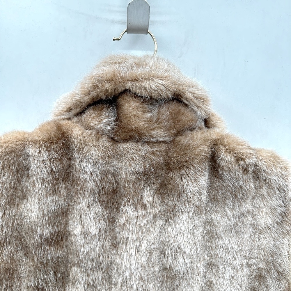 Y2K FAUX FUR M Zip bohemian neutral shabby chic woman no brand trending vest - Picture 9 of 10